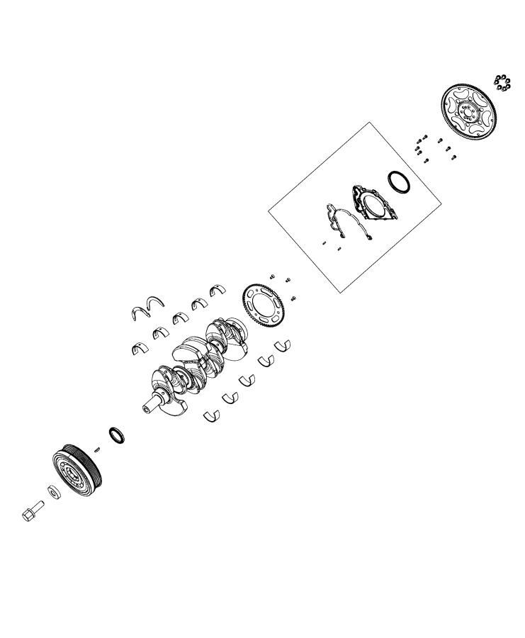 Diagram Crankshaft,Crankshaft Bearings, Damper And Flywheel 2.0L Direct Injected Turbo. for your Jeep Wrangler  