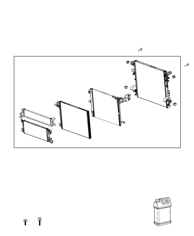 Diagram Cooling Modules, Radiator, Condenser And Related Parts. for your Jeep