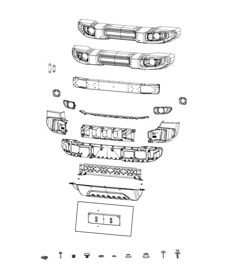 Bumper, [Mold in Color Bumper w/Accent Color], [Passive Pedestrian Protection]. Diagram