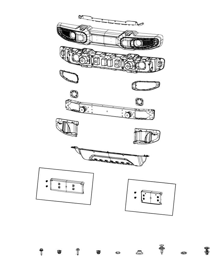 Diagram Bumper, [Mold in Color Bumper w/Accent Color]. for your Jeep