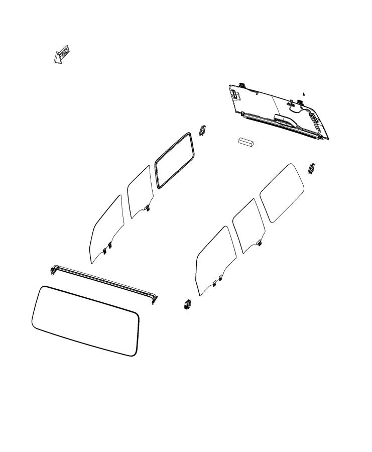 Diagram Glass, Glass Hardware. for your 1997 Jeep Wrangler   