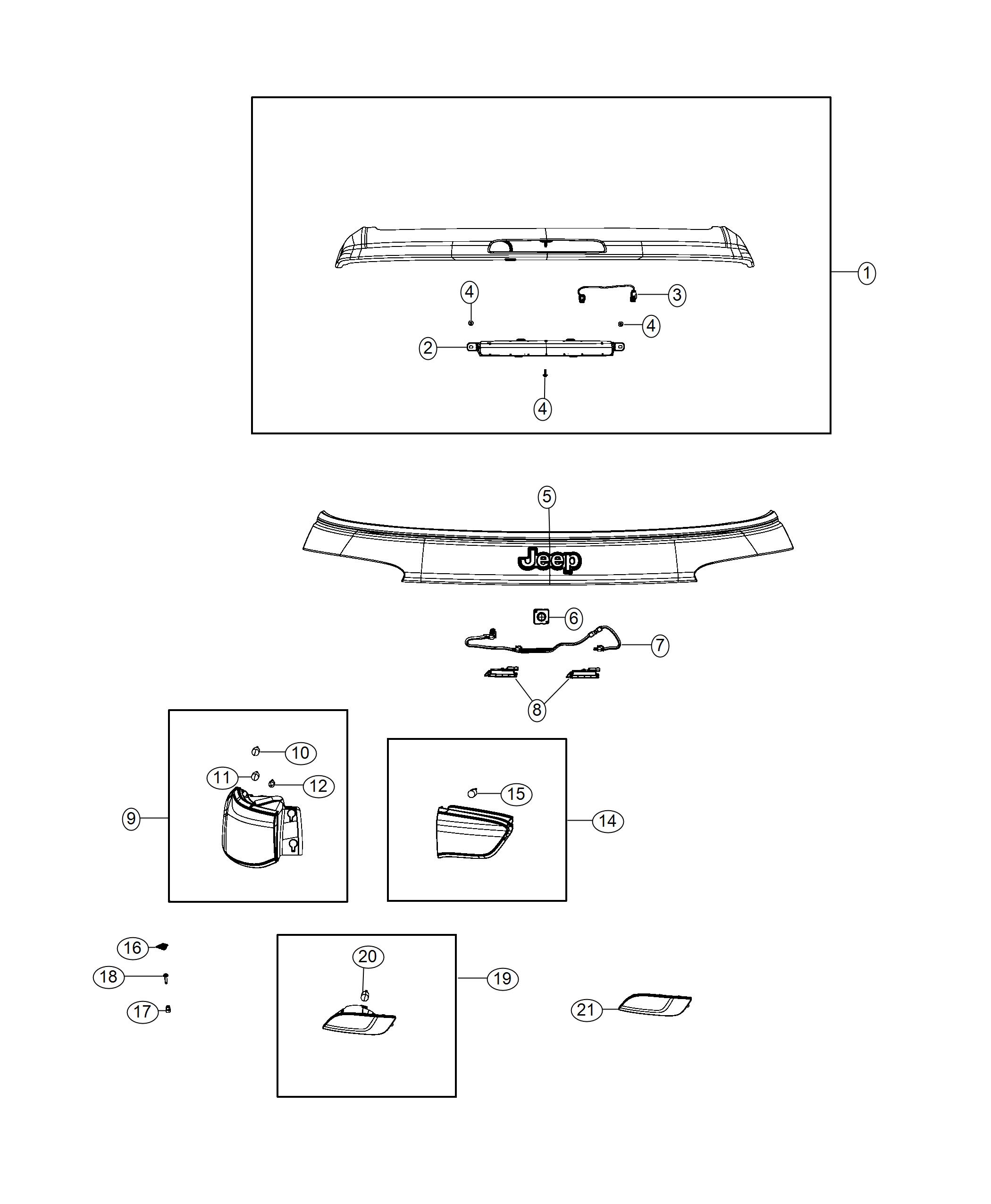 Diagram Lamps, Rear. for your Jeep