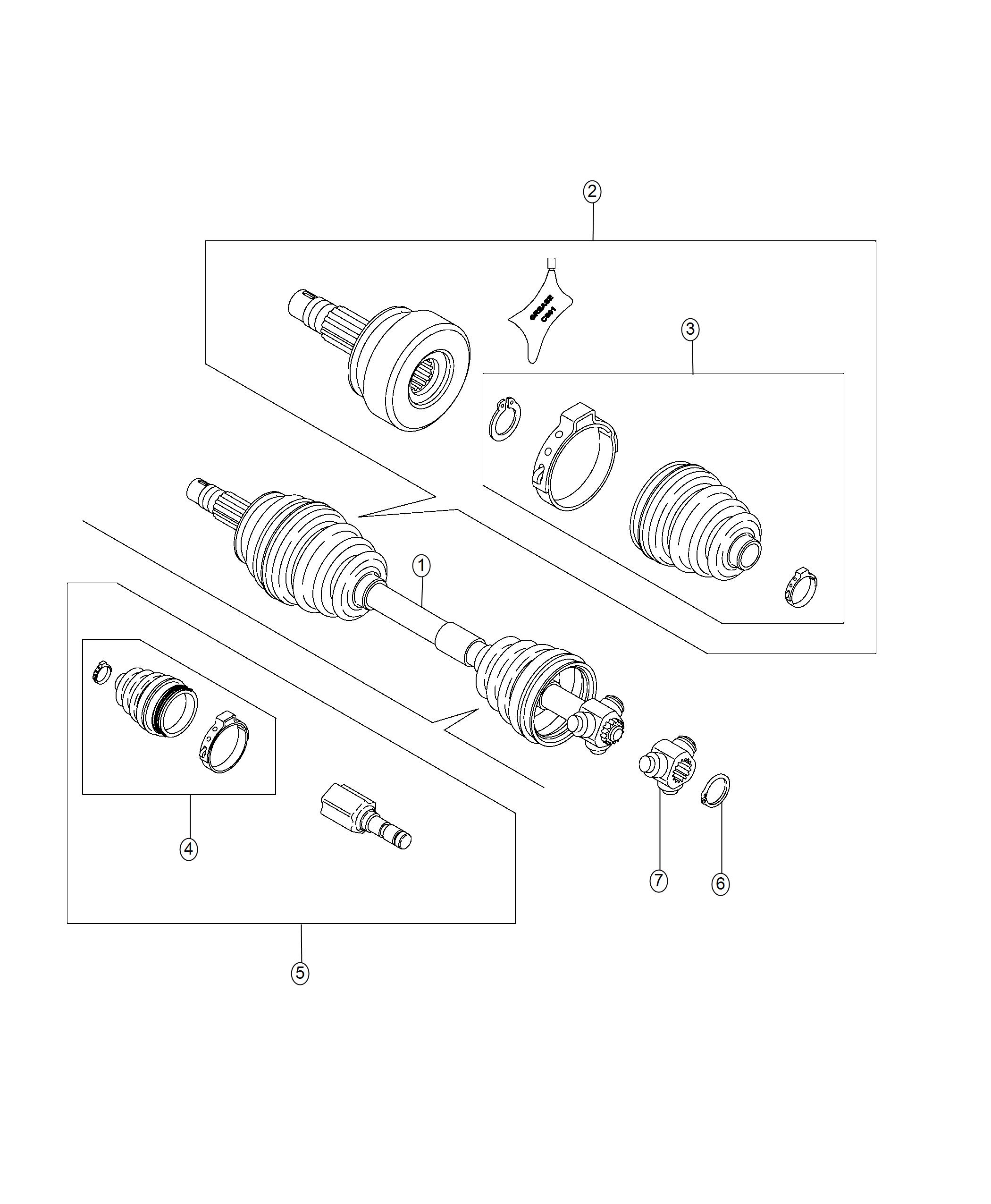 Diagram Shafts, Axle. for your 2001 Chrysler 300  M 