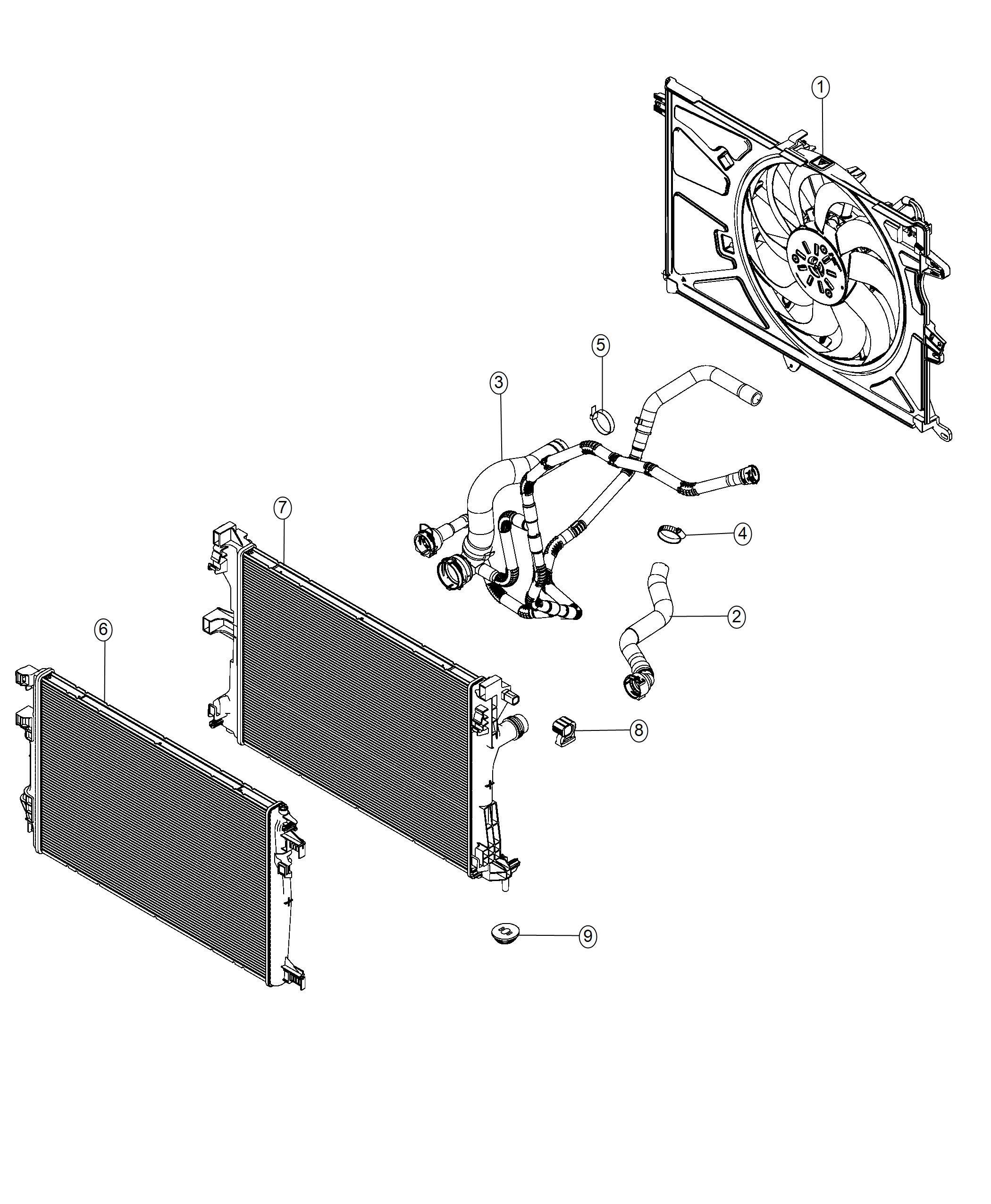 Diagram Radiator and Related Parts. for your 2000 Chrysler 300  M 