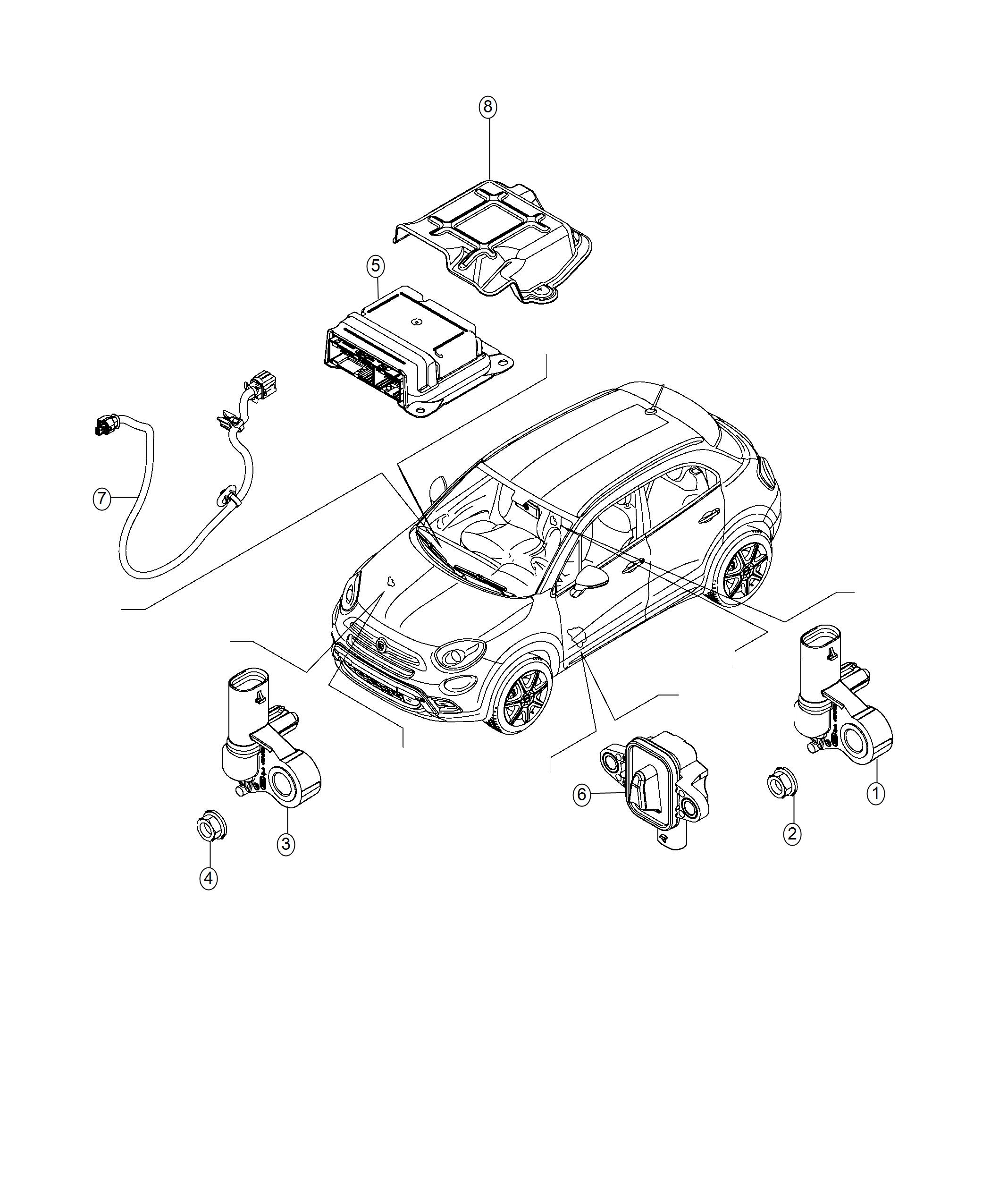 Diagram Module, Impact Sensor and Air Bag Control. for your Chrysler 300  M