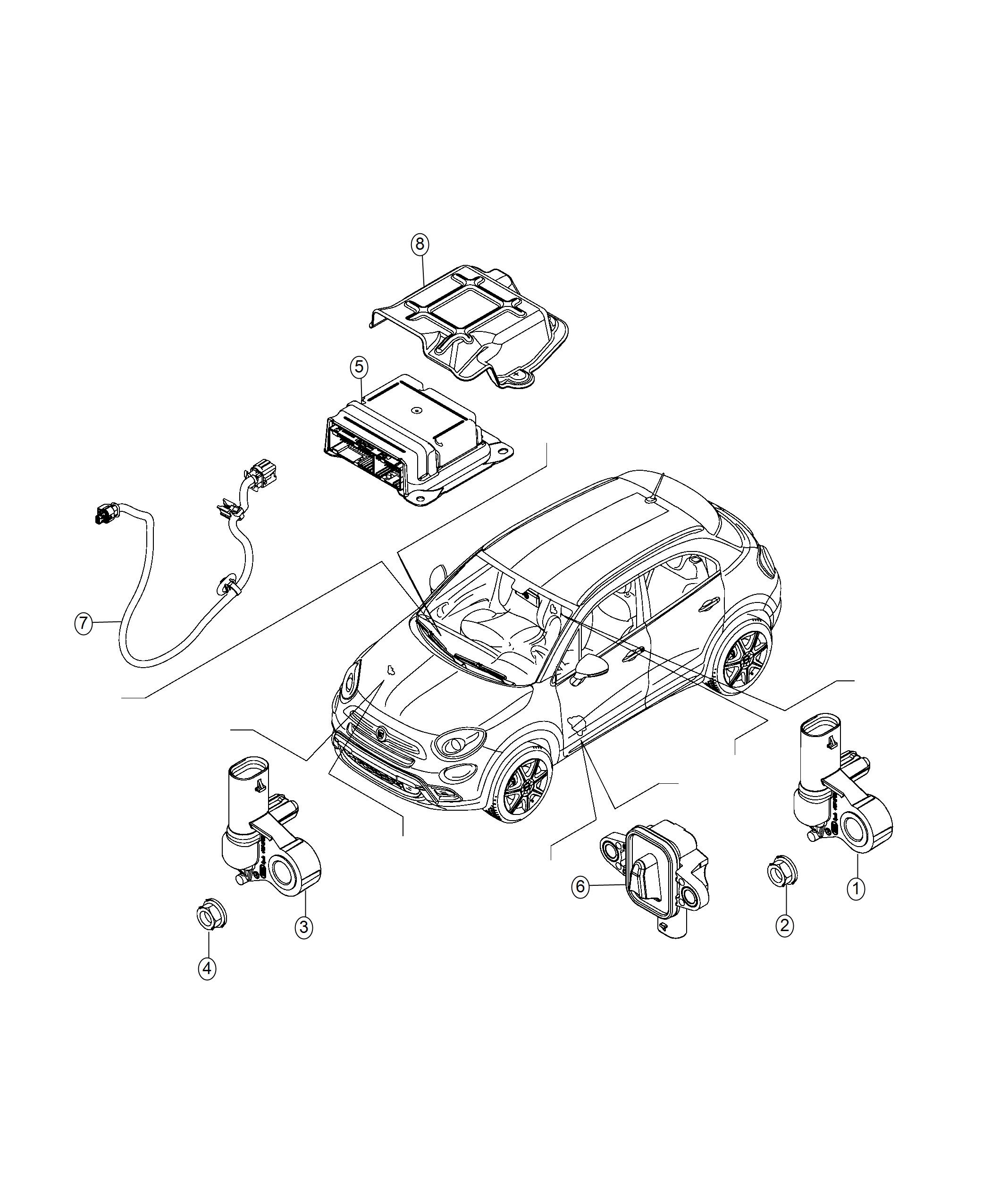 Diagram Sensor, Impact and Air Bag. for your Chrysler 300  M