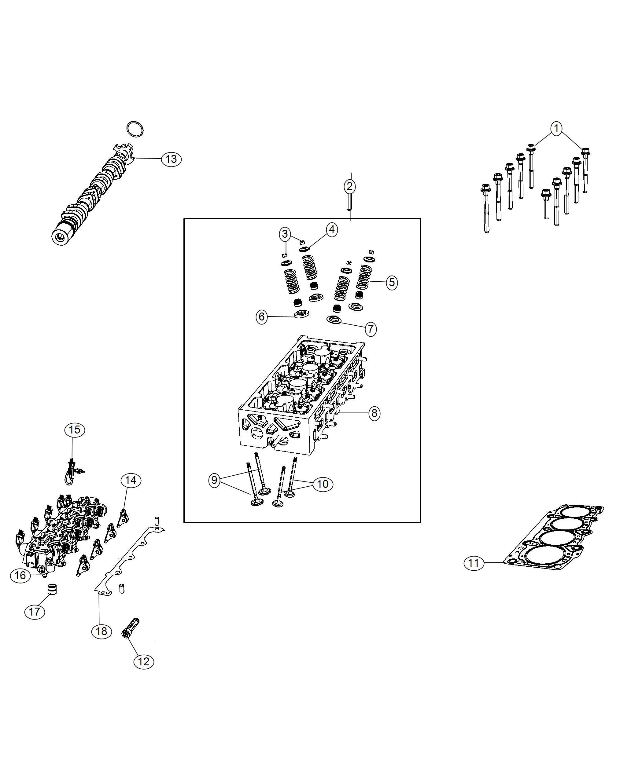 Diagram Cylinder Head 1.3L Turbocharged. for your 2000 Chrysler 300  M 