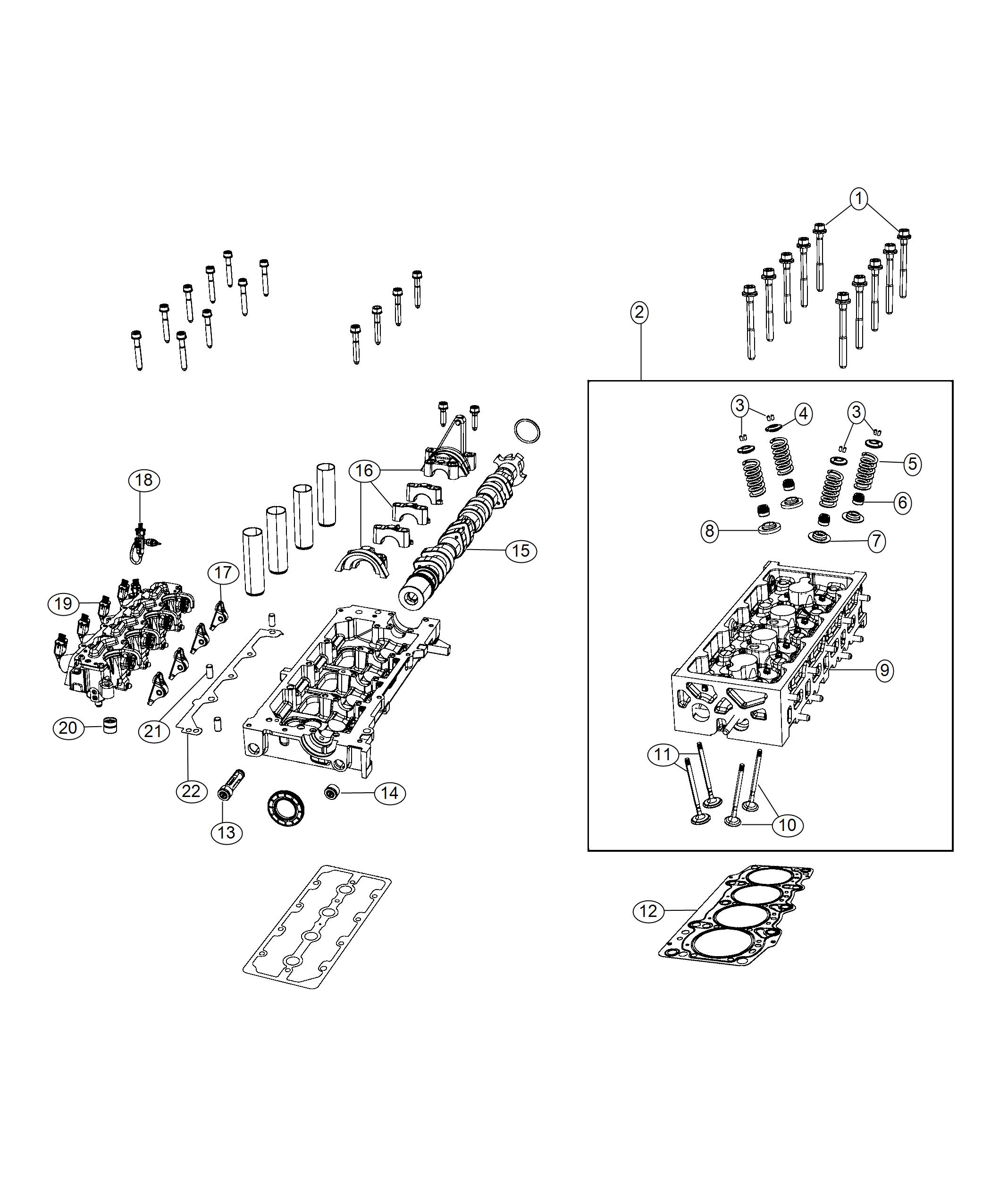 Diagram Camshaft And Valvetrain 1.3L Turbocharged. for your 2000 Chrysler 300  M 