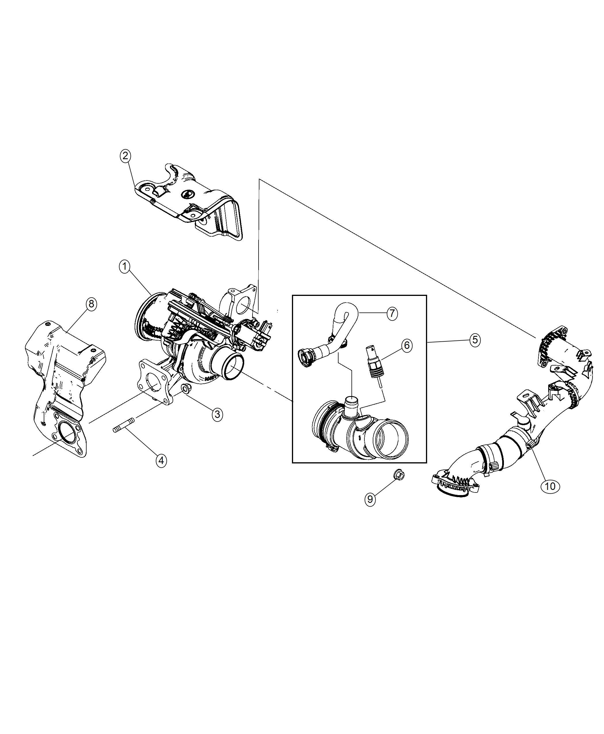 Diagram Turbocharger And Oil Hoses/Tubes 1.3L Turbo. for your Chrysler 300  M