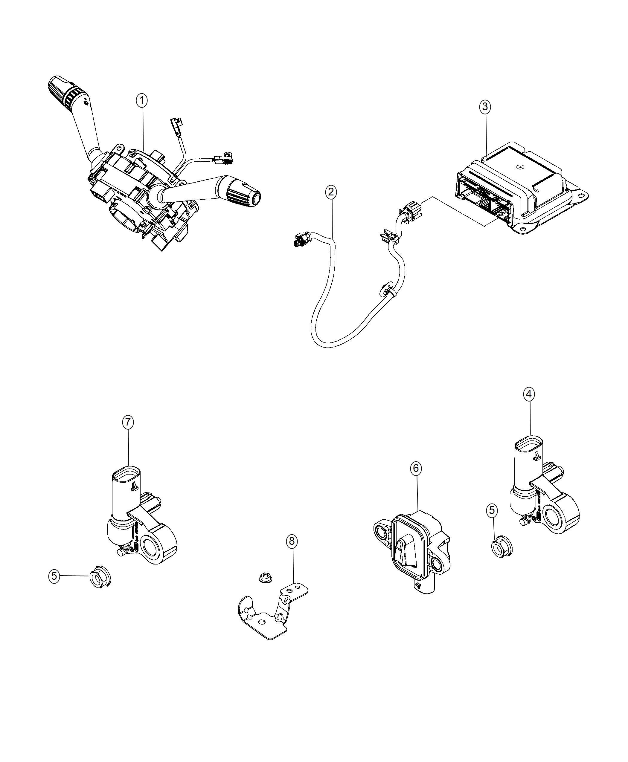 Diagram Air Bag Modules, Impact Sensors and Clock Spring. for your Chrysler 300  M