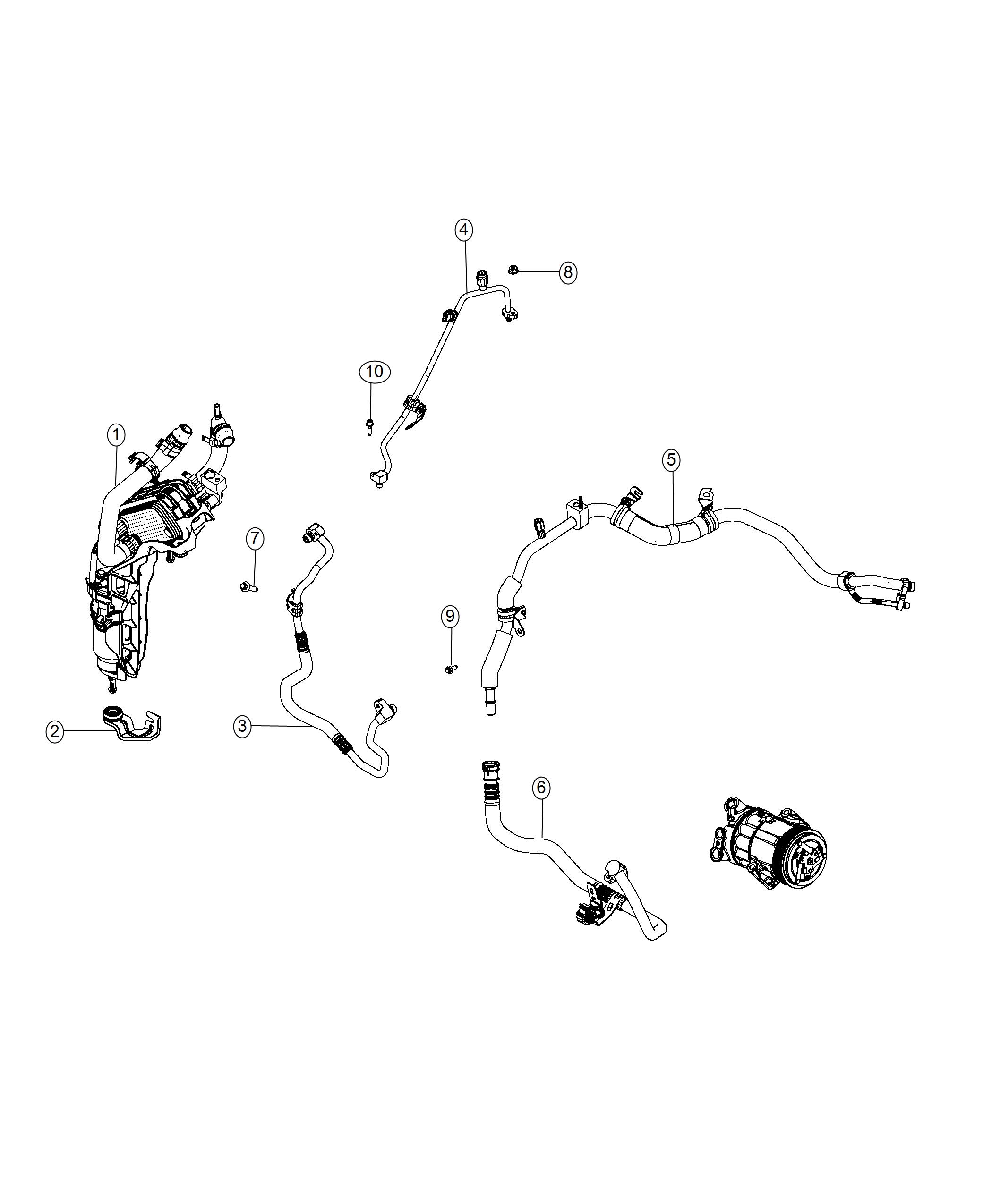 Diagram A/C Plumbing,1.3L [1.3L I4 Turbo MAir DI Engine w/ESS]. for your 2012 Jeep Wrangler   