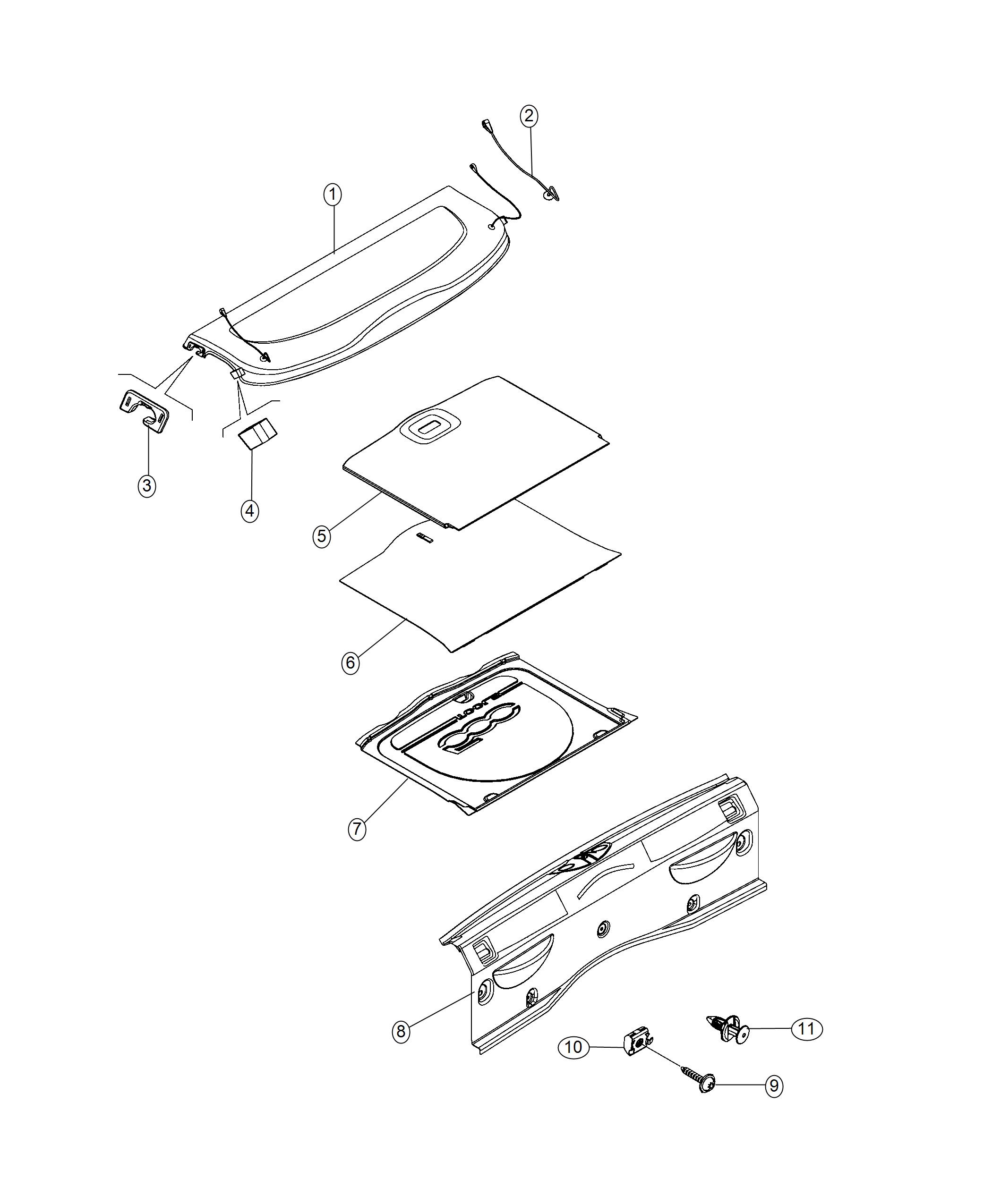 Rear Load Floor And Cargo Cover. Diagram