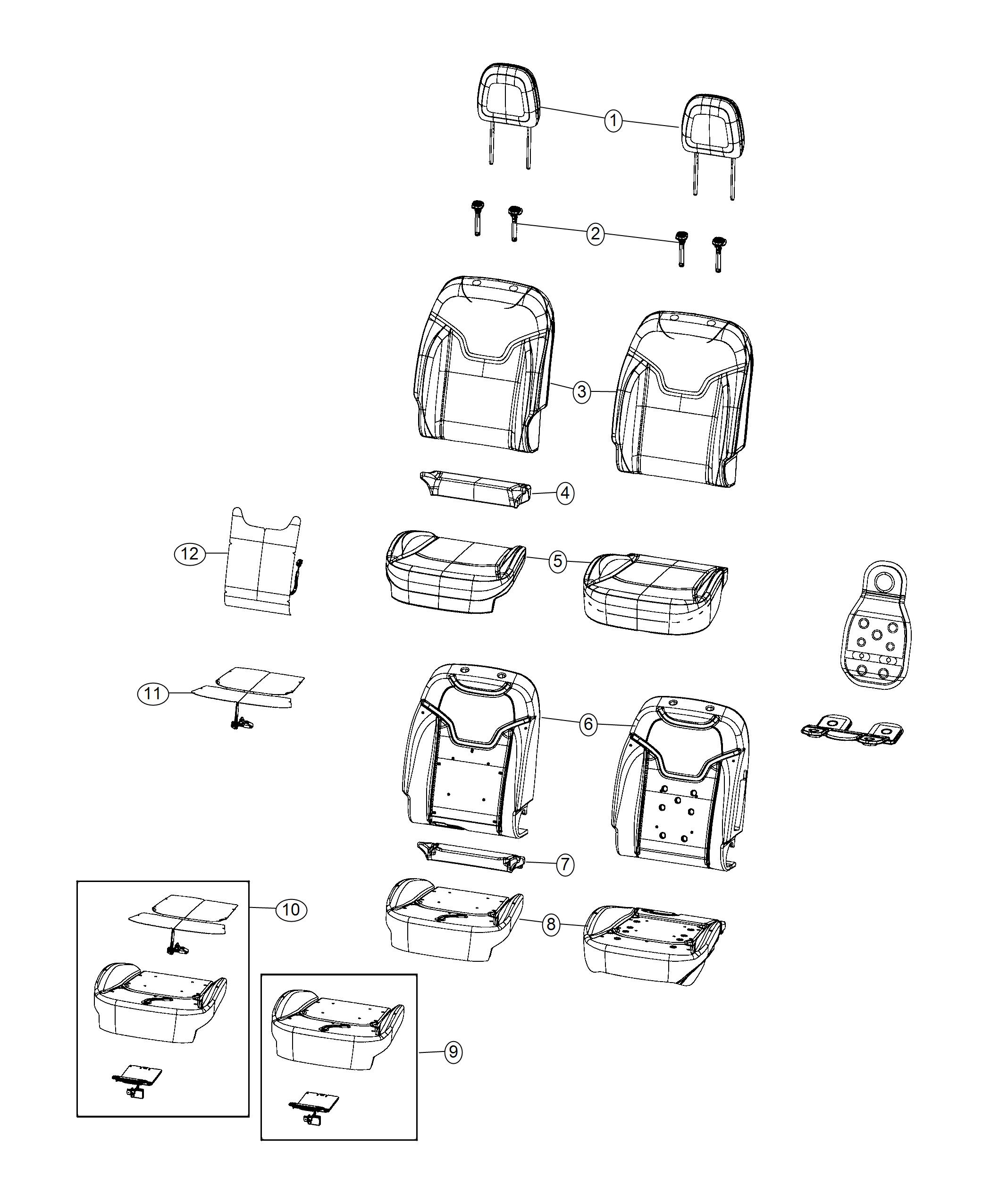 Diagram Front Seat - Bucket - Trim Code [AL]. for your 2000 Chrysler 300  M 