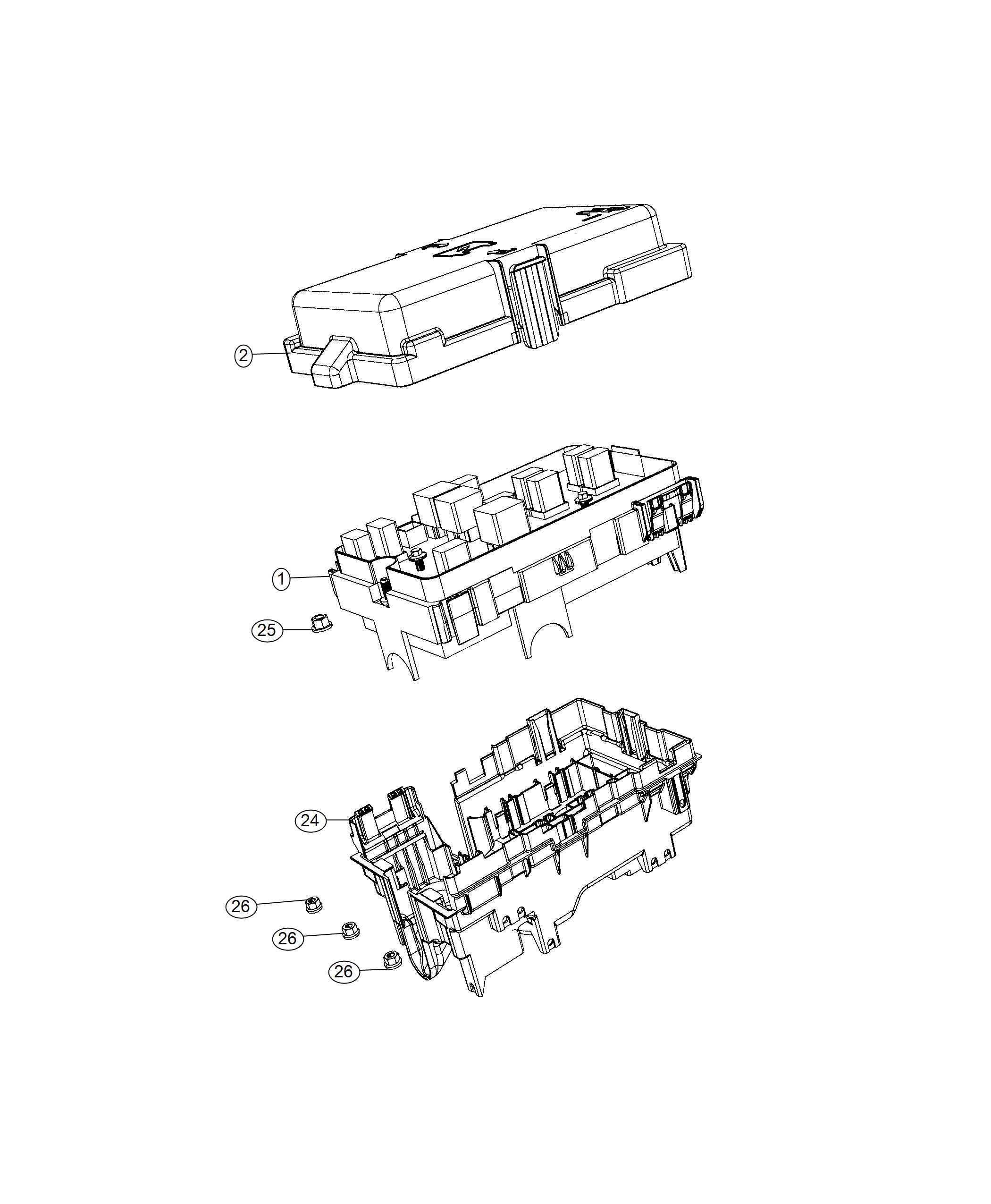 Diagram Center, Intelligent Power Distribution. for your 2019 Chrysler Pacifica Limited 3.6L V6 