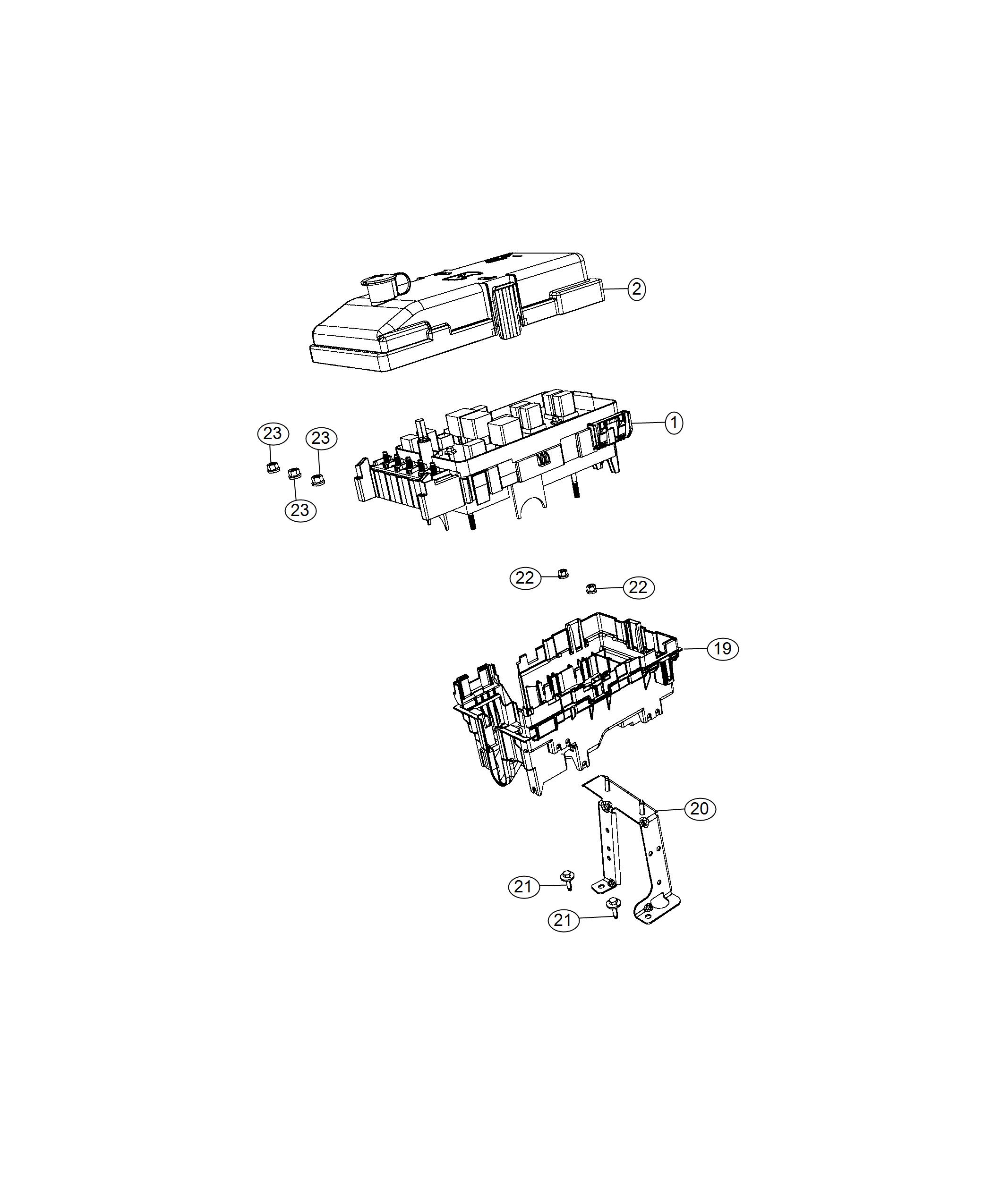 Diagram Center, Intelligent Power Distribution. for your 2019 Chrysler Pacifica Touring 3.6L V6 