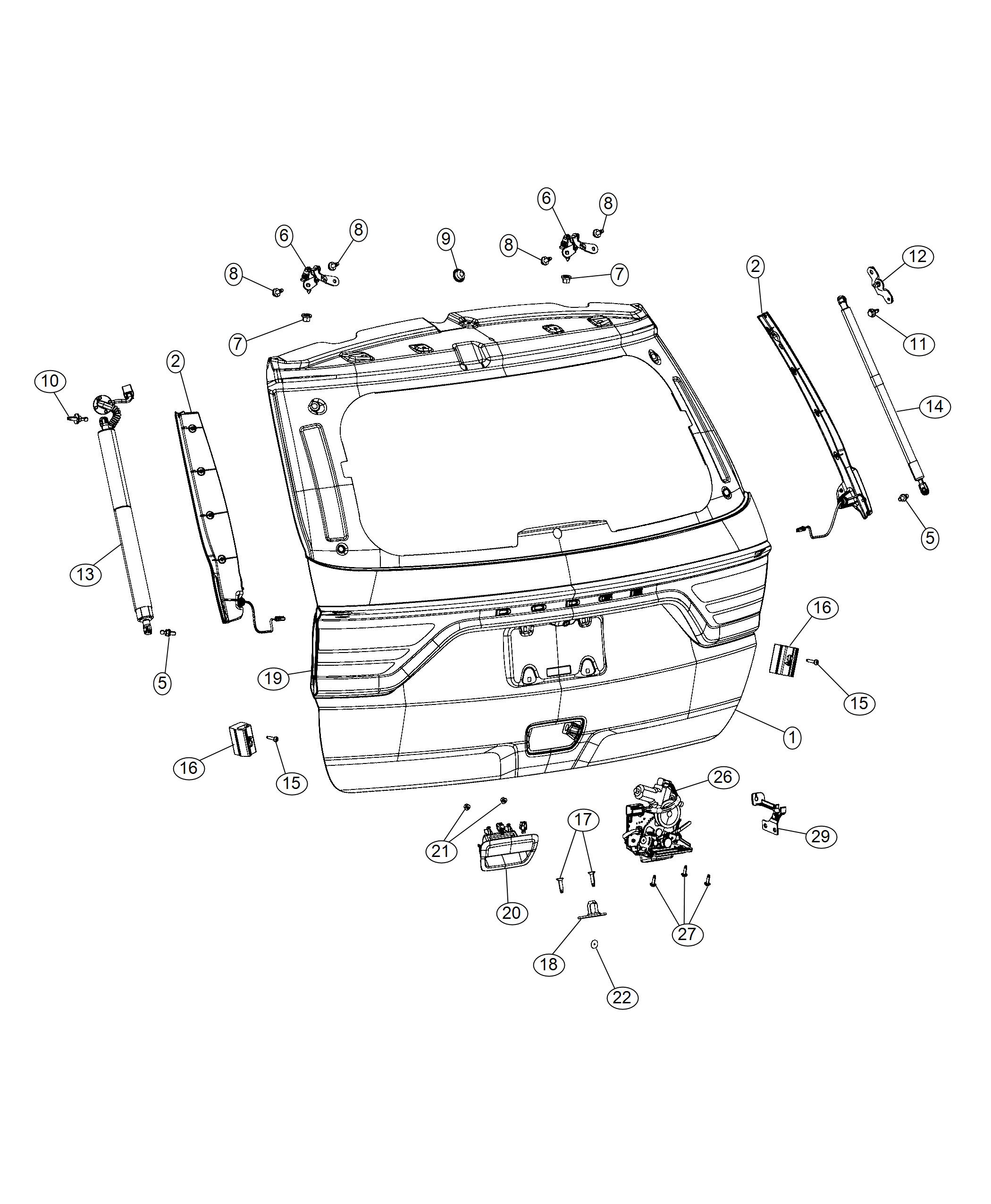 Diagram Liftgate. for your 2014 Dodge Dart   