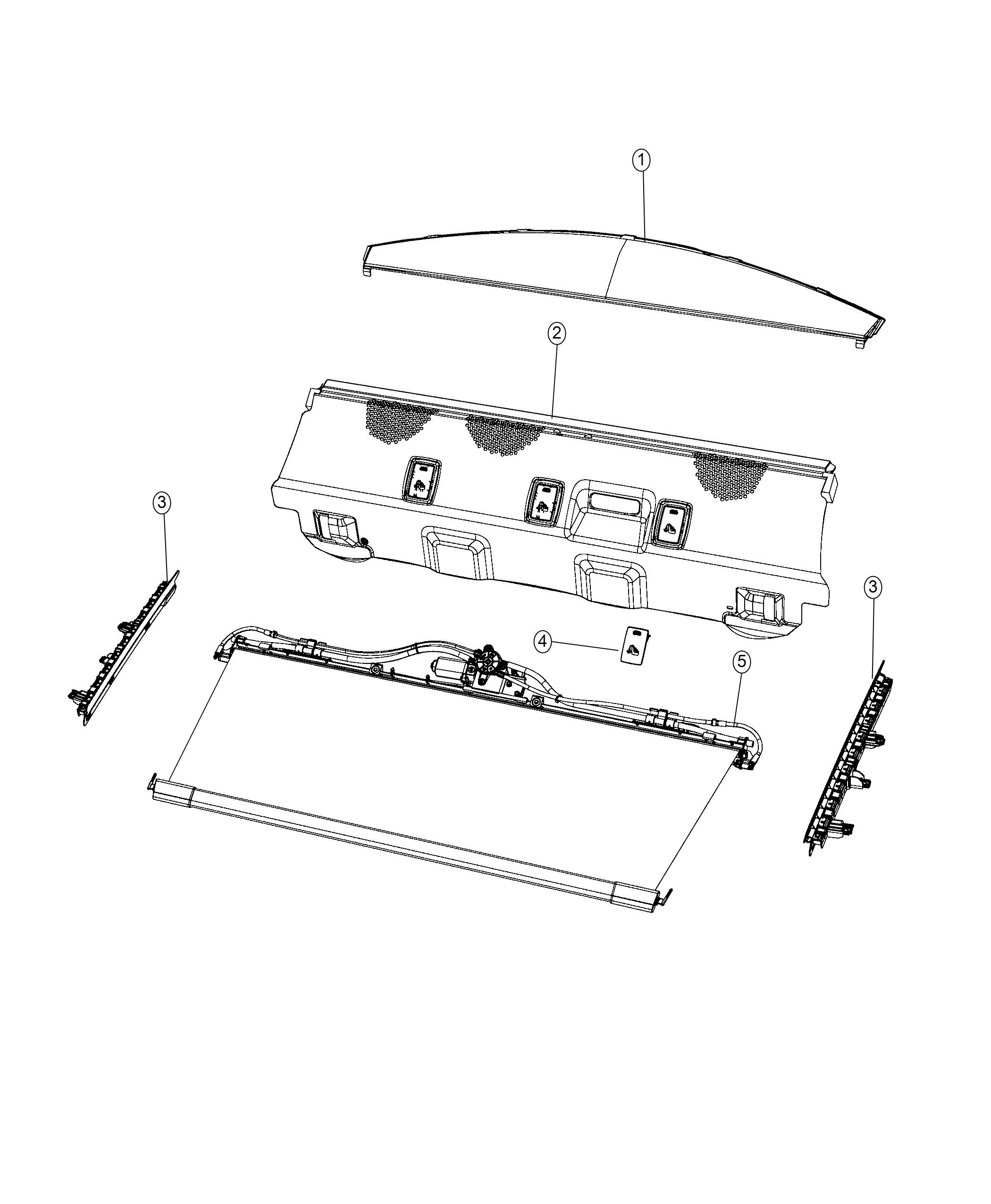 Diagram Rear Shelf Panel With Sunshade. for your 2004 Chrysler 300   