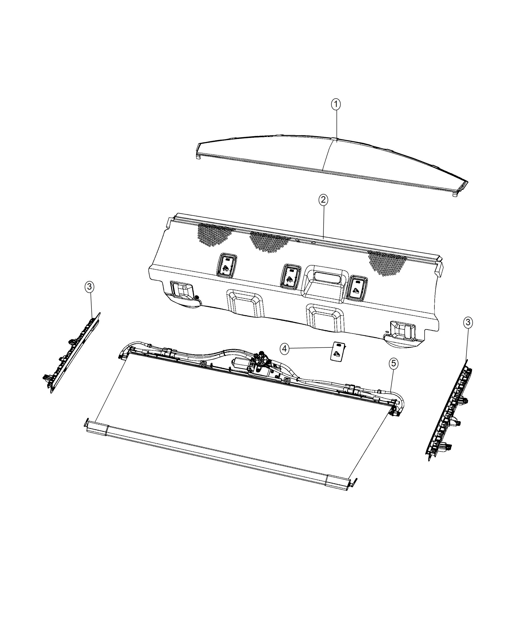 Diagram Rear Shelf Panel With Sunshade. for your 2006 Chrysler 300   