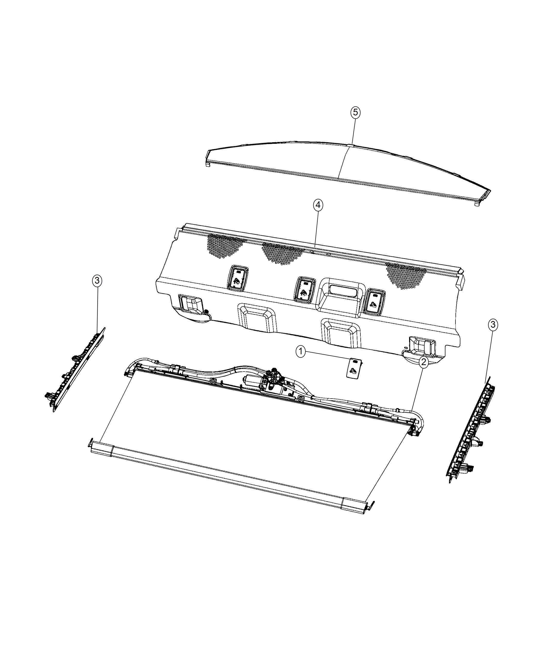 Diagram Rear Shelf Panel With Sunshade. for your 2005 Chrysler 300   