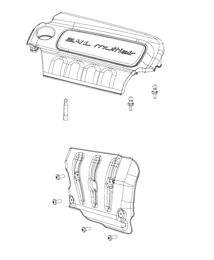 Diagram Engine Cover And Related Parts 2.4L. for your 2012 Jeep Grand Cherokee 5.7L V8 4X4  