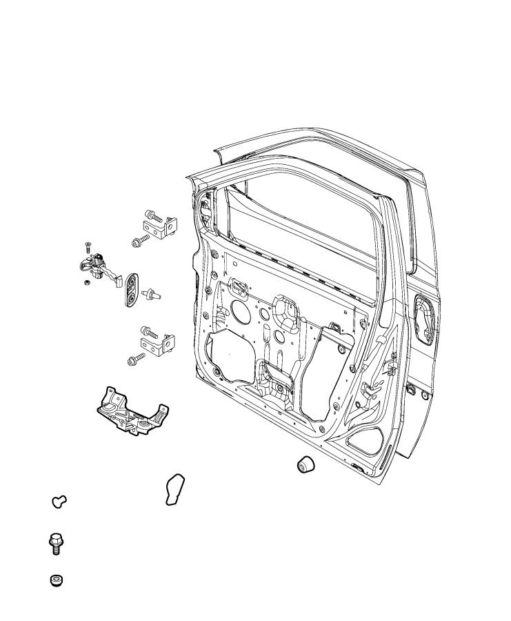 Diagram Front Door, Shell and Hinges. for your 2000 Chrysler 300  M 