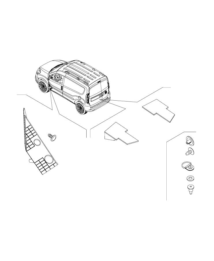 Diagram Floor Mat Fasteners and Accessory. for your 1999 Chrysler 300  M 