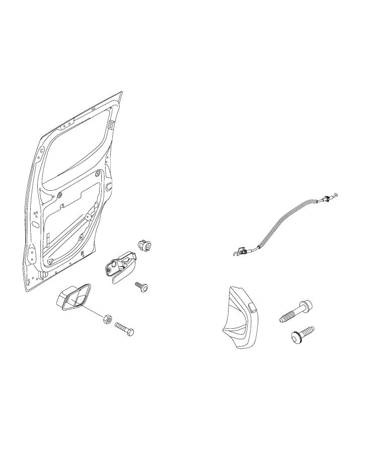 Rear Door Trim Bezels And Handle. Diagram