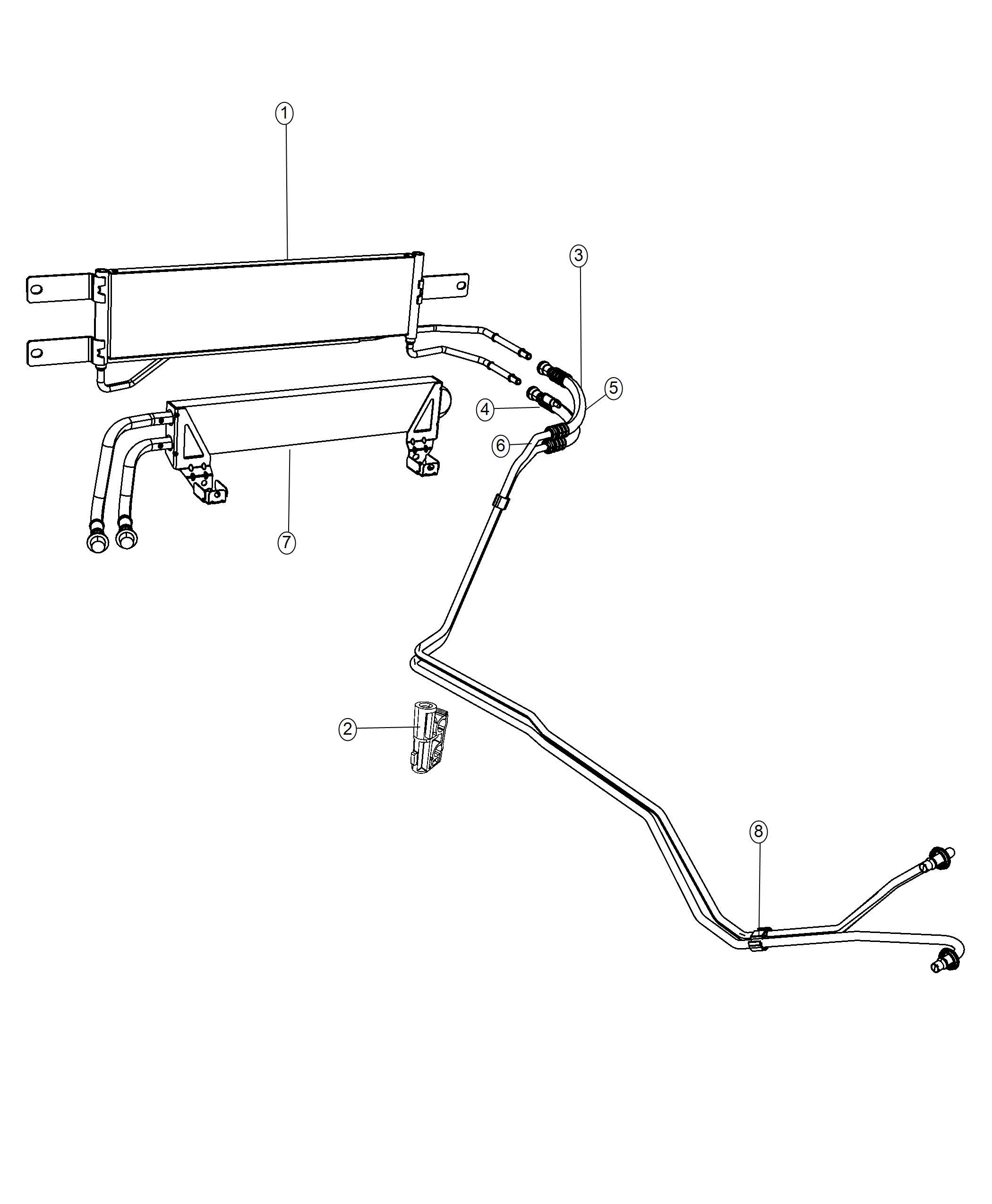 Diagram Transmission Oil Cooler and Lines. for your Ram 3500  