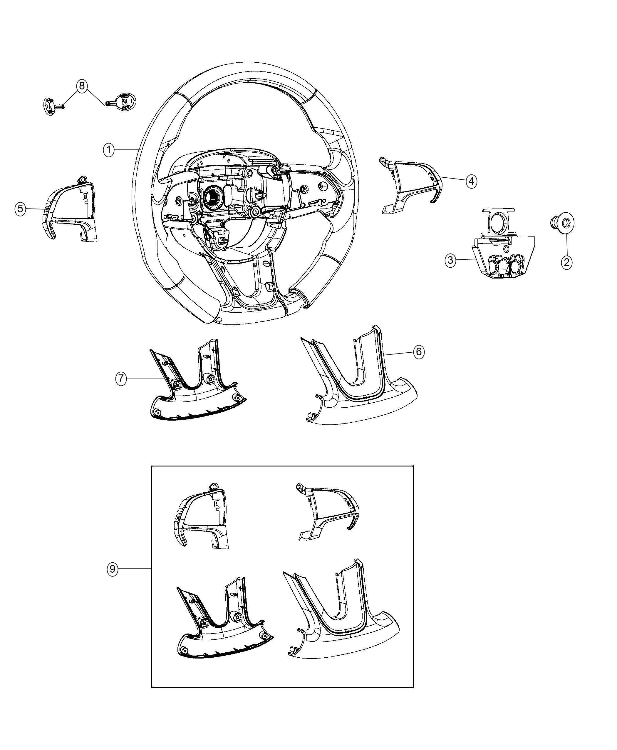 Diagram Steering Wheel Assembly SRT. for your Dodge