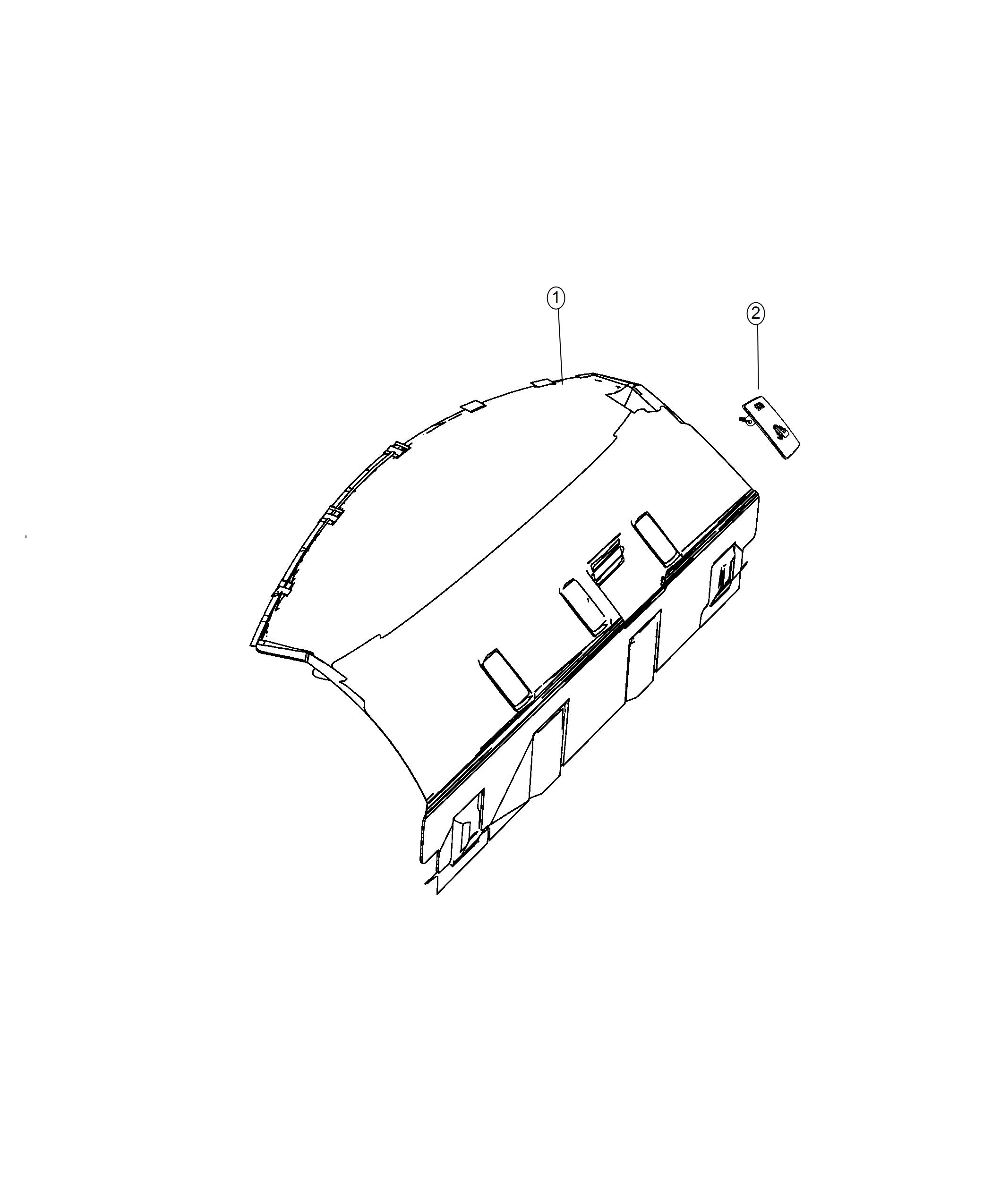 Diagram Rear Shelf Panel Without Sunshade. for your 2000 Chrysler 300   