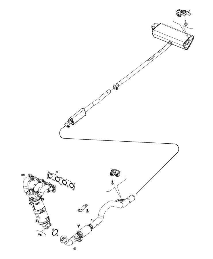 Diagram Exhaust System, 2.4L [2.4L I4 Zero Evap M-Air Engine]. for your 2003 Chrysler 300  M 