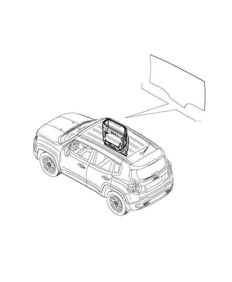 Diagram Front Door Glass. for your 2019 Jeep Renegade   