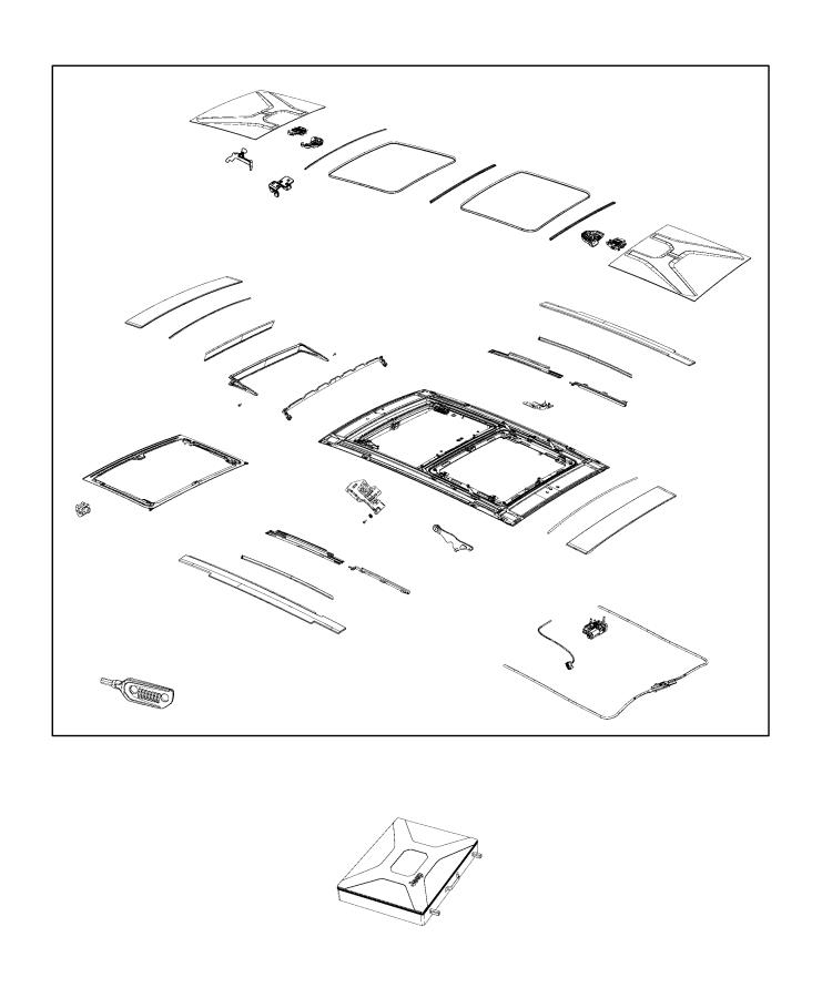 Diagram Sunroof and Component Parts [MY SKY POWER / REMOVEABLE SUNROOF]. for your 2016 Jeep Grand Cherokee   