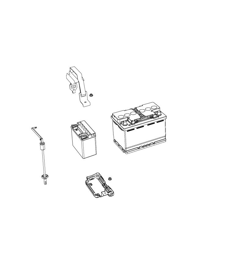 Diagram Auxiliary Battery, Tray And Support, [Stop-Start Dual Battery System]. for your 2019 Dodge Durango   
