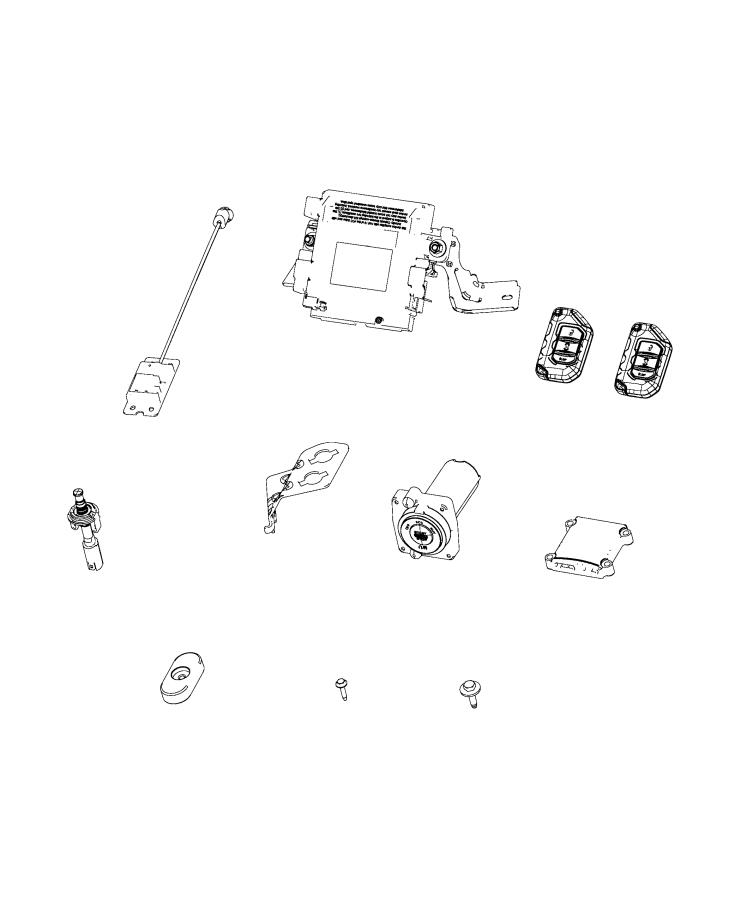 Module, Receiver Hub, Transmitters, And Key FOBs. Diagram