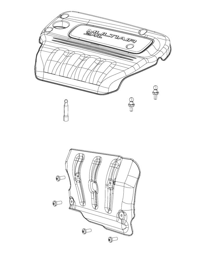 Diagram Engine Cover and Related Parts 2.4L [2.4L I4 Zero Evap M-Air Engine]. for your 2012 Jeep Grand Cherokee 5.7L V8 4X4  