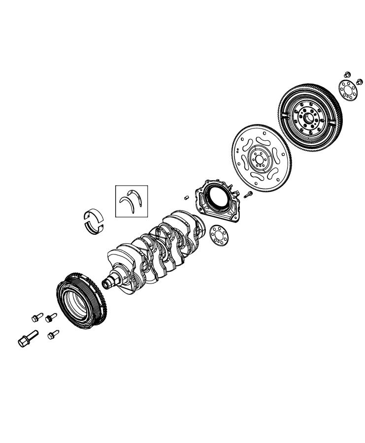 Diagram Crankshaft, Crankshaft Bearings, Damper and Flywheel. for your Chrysler 300  M