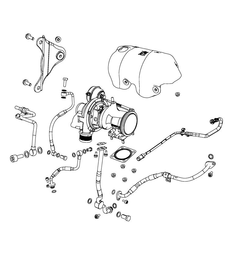 Diagram Turbocharger and Oil Hoses/Tubes. for your Fiat 500  