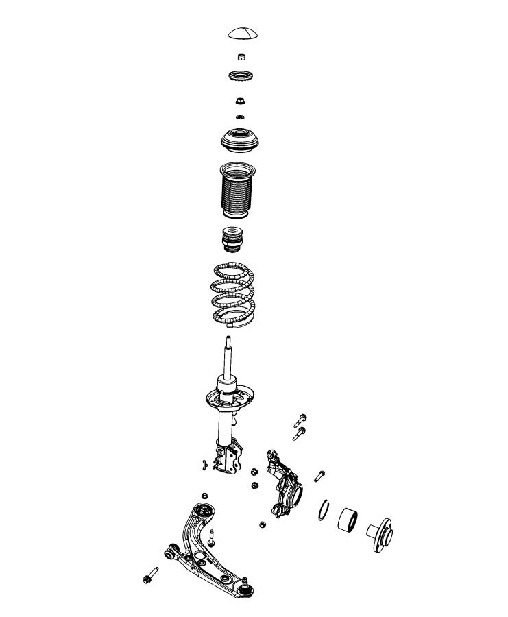 Diagram Suspension, Front, Springs, Shocks, Control Arms. for your Fiat 500  