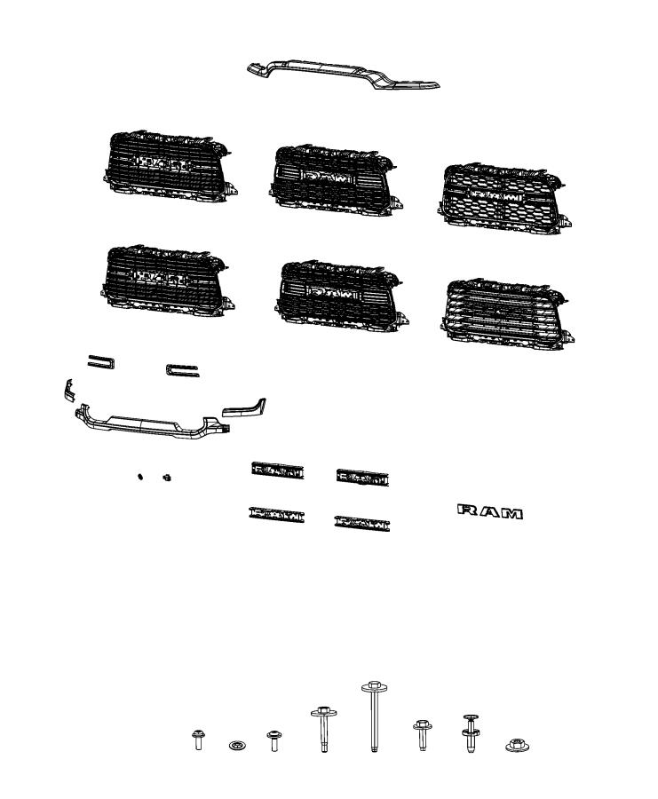 Diagram Grilles. for your 2009 Ram 2500   