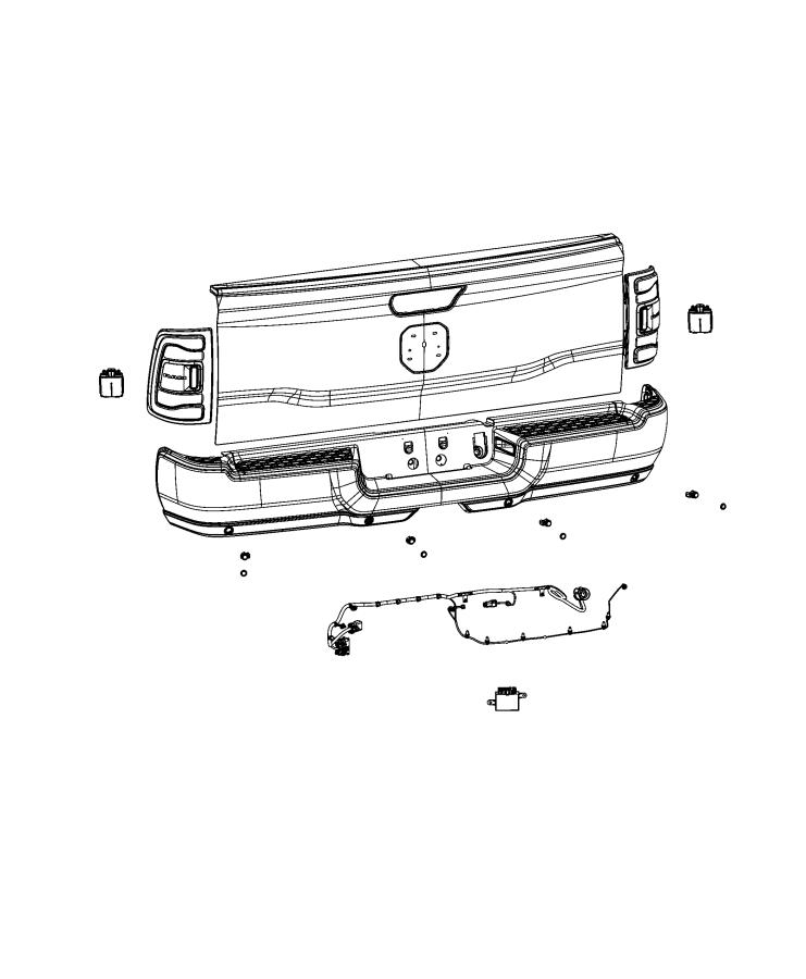 Diagram Park Assist, Rear. for your 2024 Ram 1500   