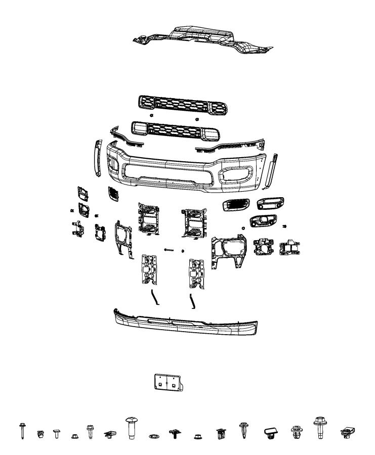 Diagram Bumper, Front. for your 1999 Dodge Ram 1500   