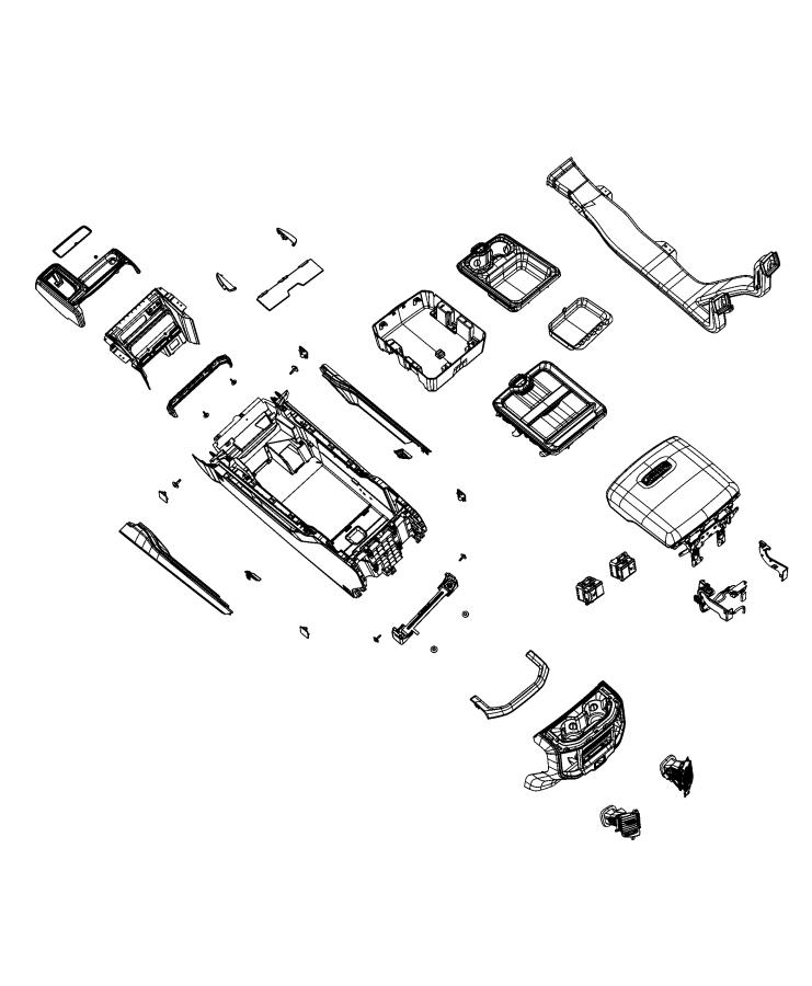 Diagram Floor Console, Front. for your 2016 Dodge Journey   