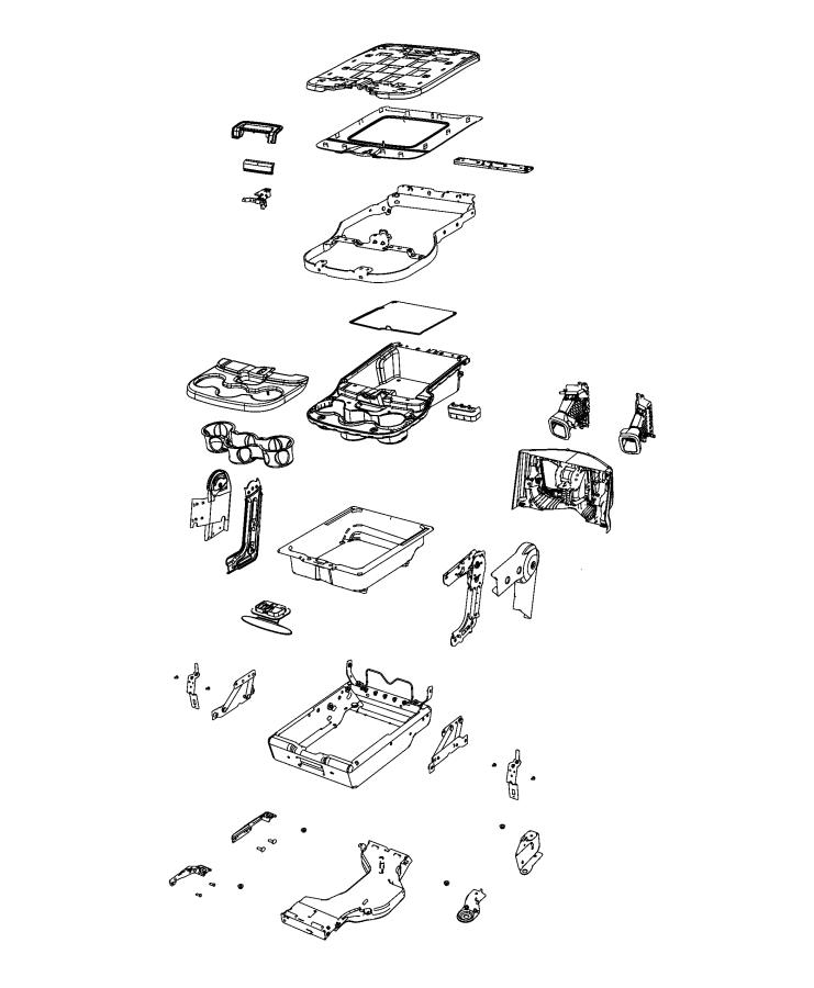 Diagram Plastics, Risers and Frames - Center Seat. for your 2016 Dodge Journey   