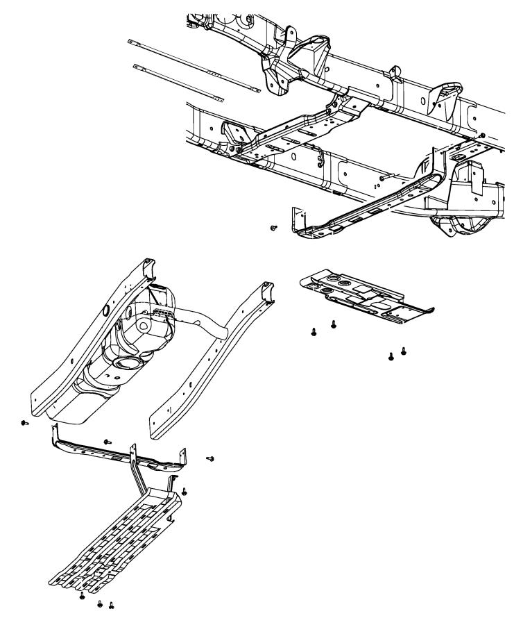 Diagram Underbody Shields and Plates. for your 2004 Ram 2500   