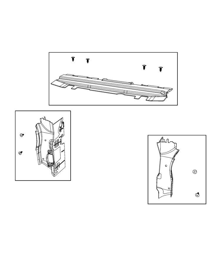 Diagram Radiator Seals, Shields, and Baffles. for your 2003 Jeep Wrangler   