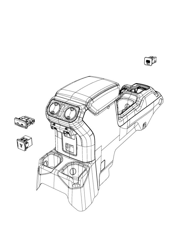 Diagram UConnect Media and Charging Centers. for your 2020 Jeep Gladiator   