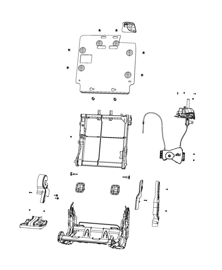 Second Row - Adjusters, Recliners, Shields and Risers, Split Seat. Diagram