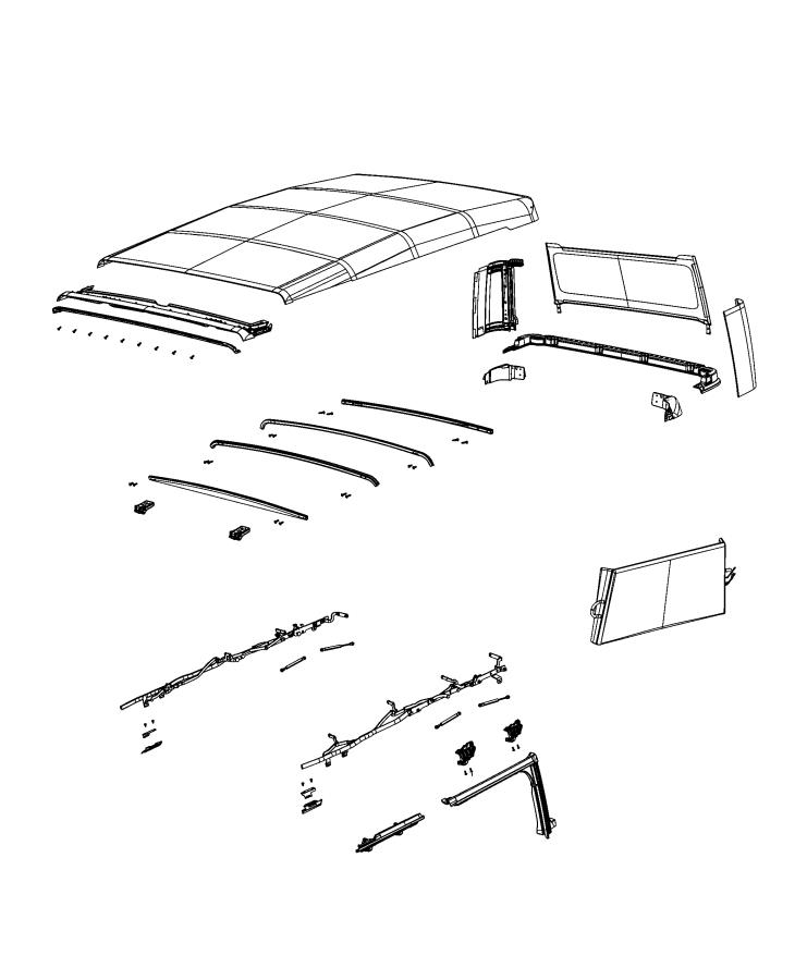 Diagram Soft Top Attaching Parts. for your 2020 Jeep Gladiator   