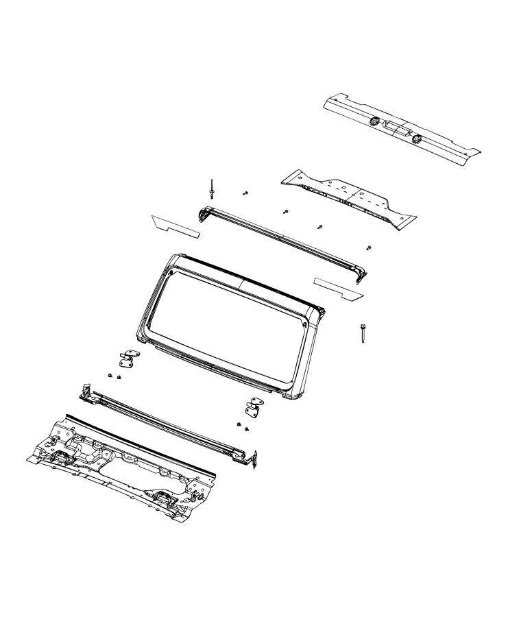 Diagram Winshield Frame and Crossbars. for your Jeep Gladiator  